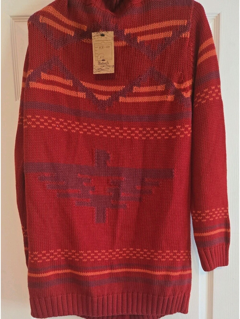 Nwt Montana Co Corceli Heavy Knit Sweater thunderbird Caridgan Sz M Peru western